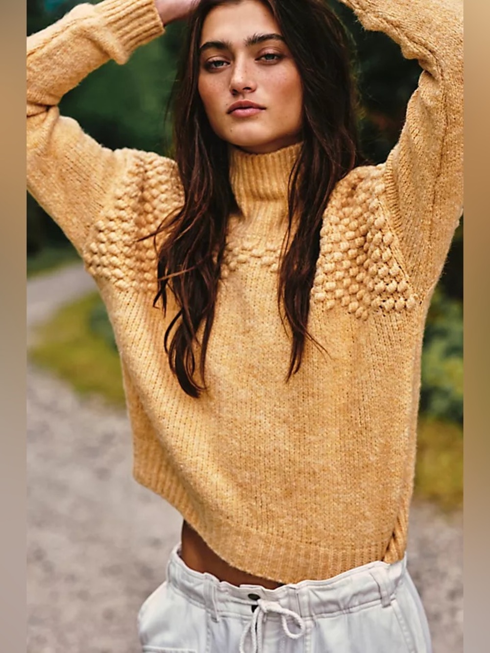 FREE PEOPLE Bradley Pullover Sweater Small | Slouchy Funnel Neck Cozy Knit